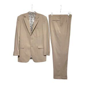 Paul Fredrick Suit 42 L Lightweight Sharkskin Jacket Pants 36 x 33 100% Wool